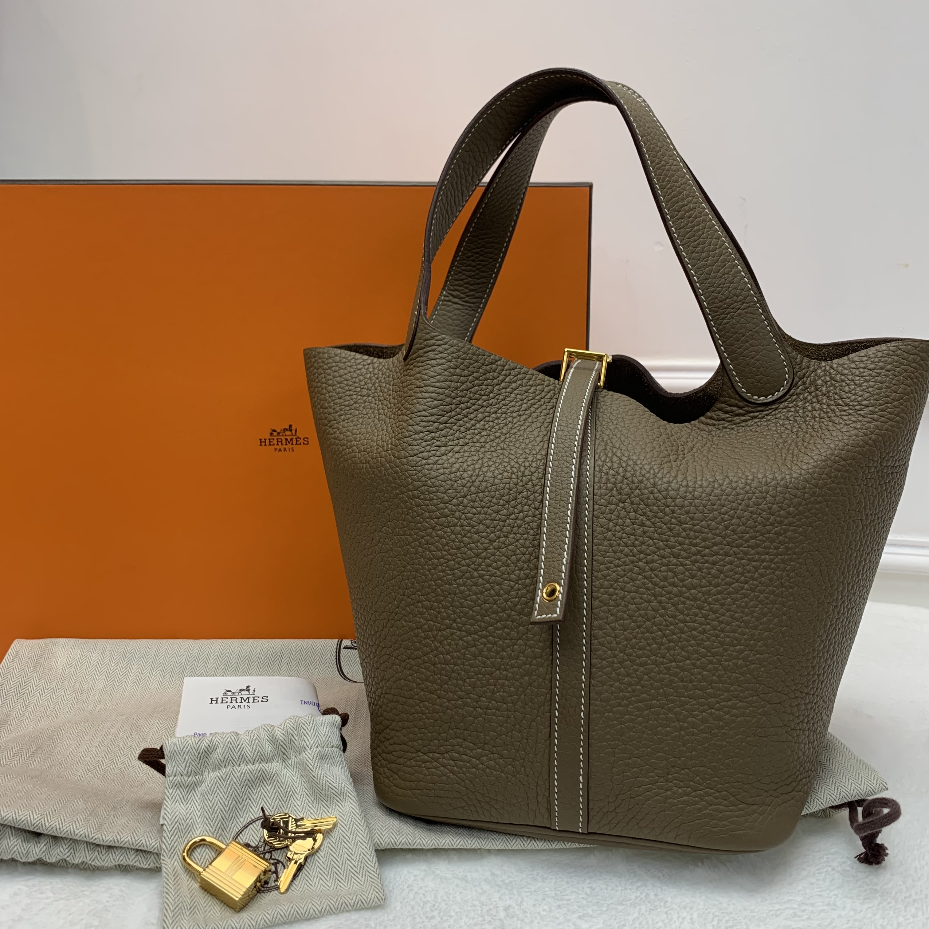 Full set經典熱賣🤎Hermes大象灰金扣P22