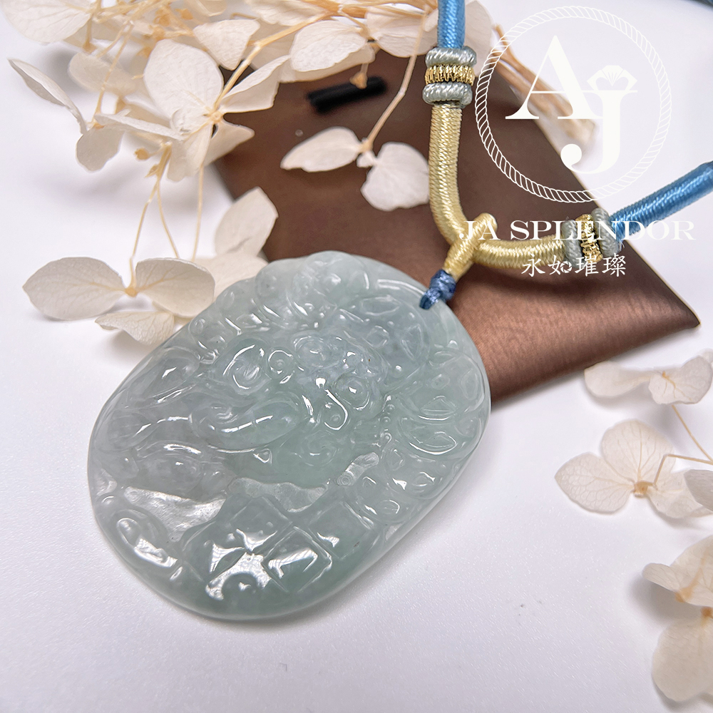 JN-1544 天然翡翠A玉 冰糯晴綠招財鎮宅貔貅挂件