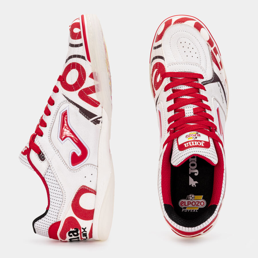 Futsal Shoes Top Flex 26 Indoor El Pozo White Red