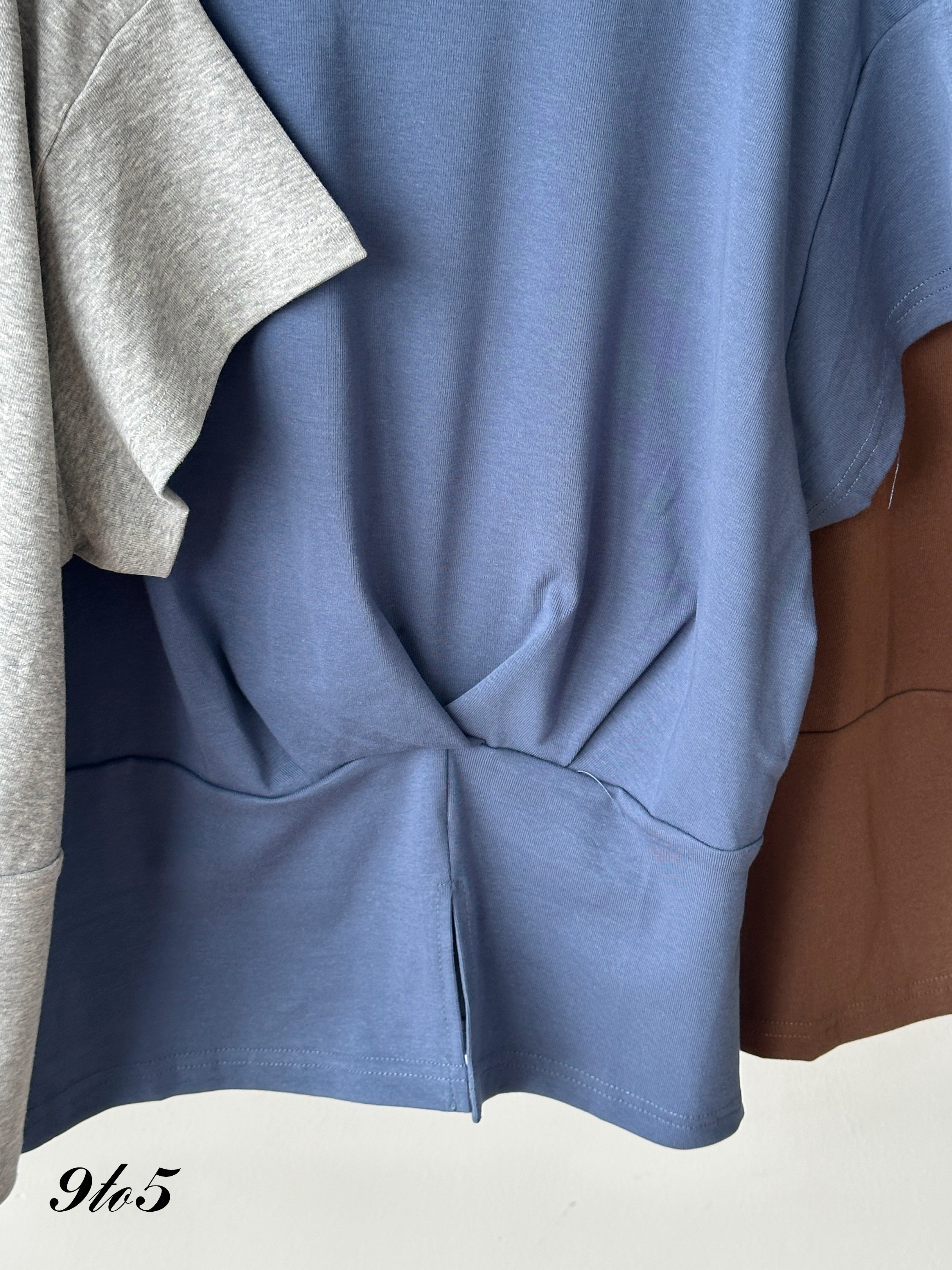 T4188 Short Sleeve Ruched Tee - 5 Colors 