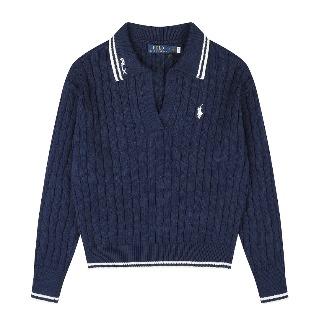 預訂 RL POLO 撞色V型半開 Polo領上衣