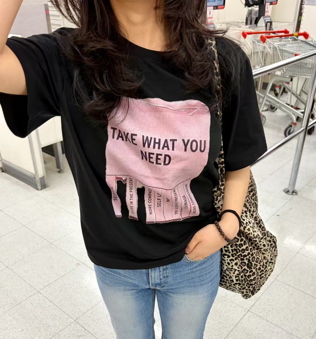 印花英文字print Tee 
