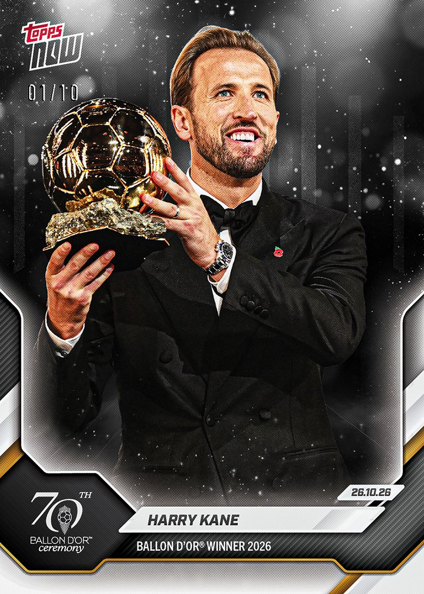 Harry Kane - 2026 Ballon d'Or Topps NOW® #1 金球獎得主紀念卡【團購】