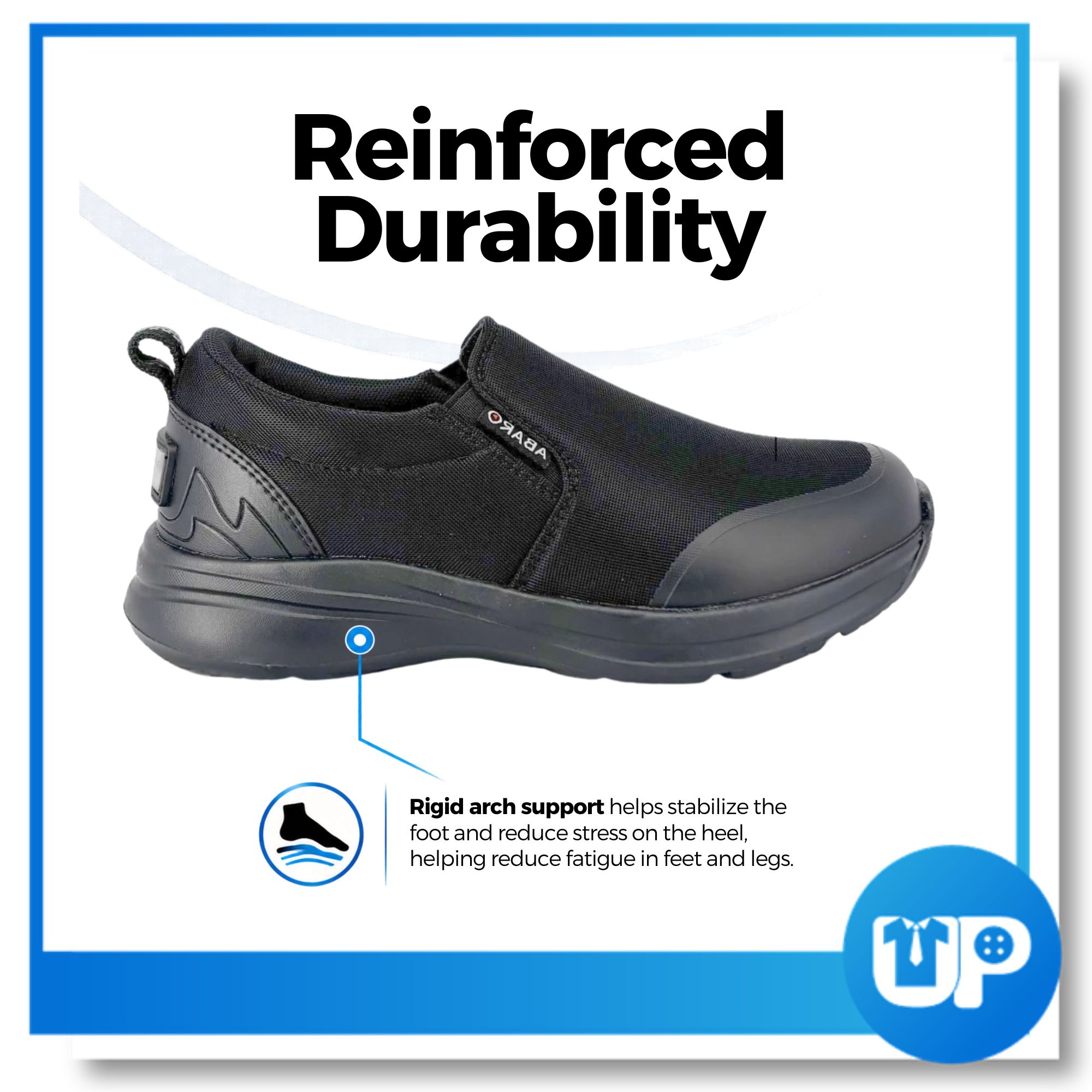 ABARO Kasut Sekolah Hitam Slip-on Water Resistant Canvas Sekolah Soft Cushion Shoe (W2889N)