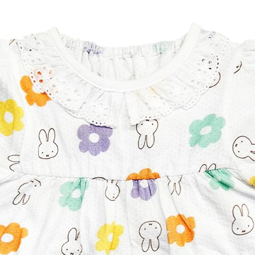 🇯🇵預訂 日本直送🇯🇵Miffy彩色花花蕾絲領網眼短袖包屁衣