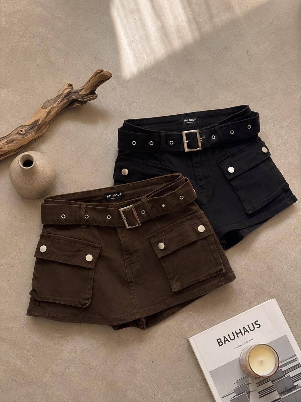 A021017 Vintage High Waist Cargo Skirt