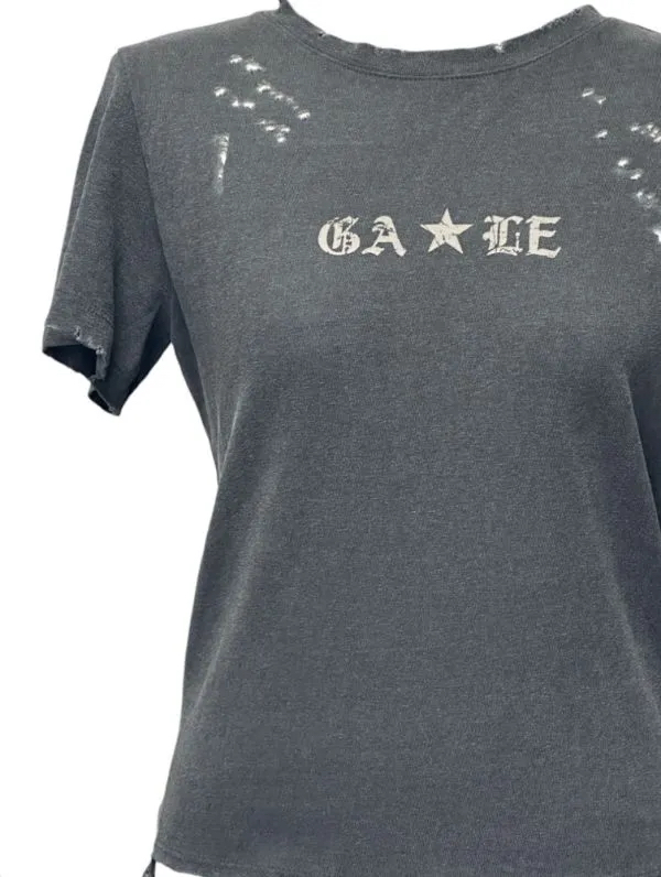Gothic Star Distressed Crop Top