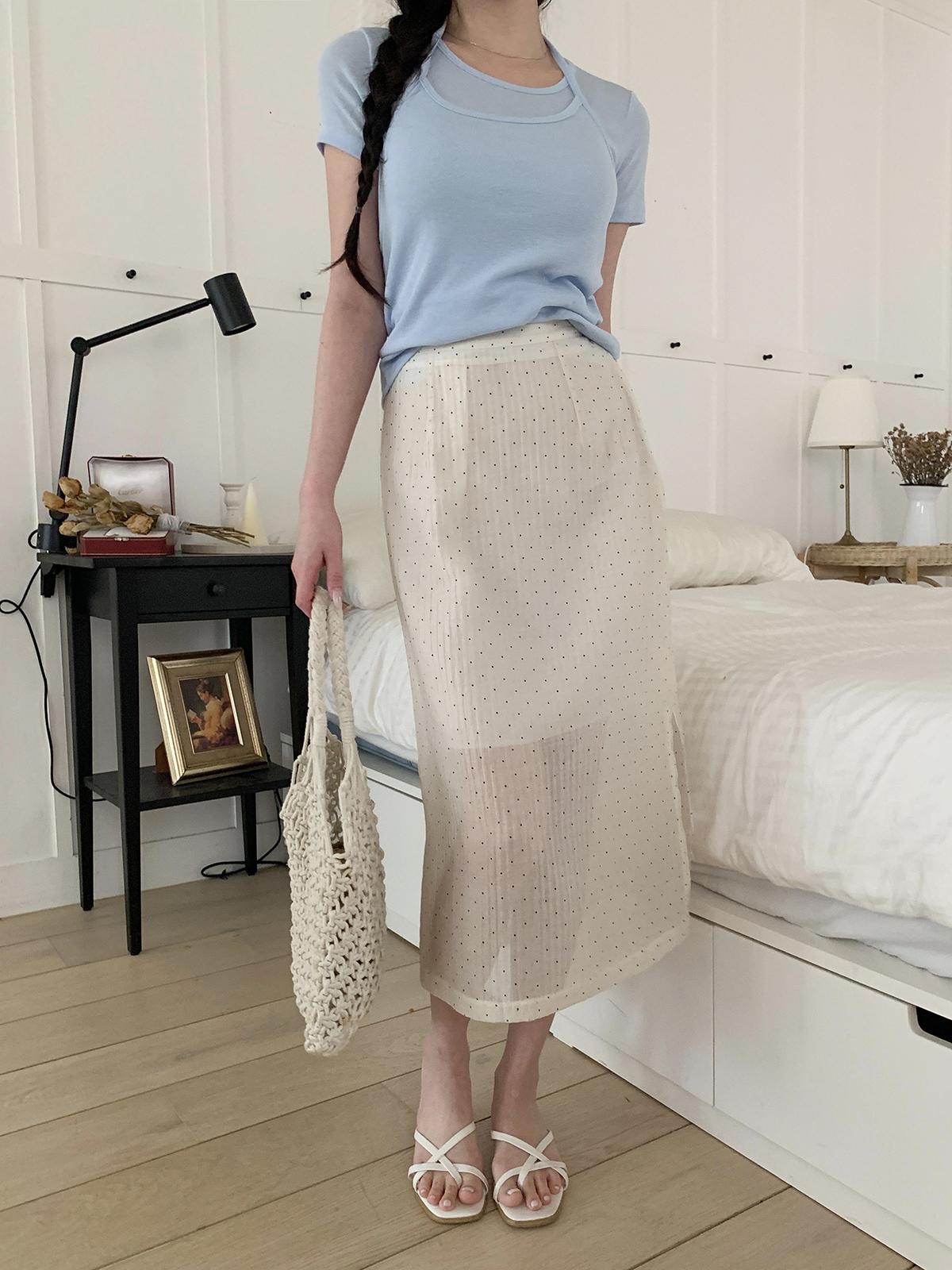 ❥ 點 點 半 透 長 裙 。