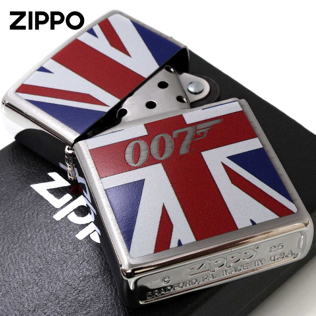 Zippo 46801 特工傳承打火機 – 翻舊銅融合英國旗樣 (007 徽章版) Agent Legacy Lighter 007 Emblem Edition