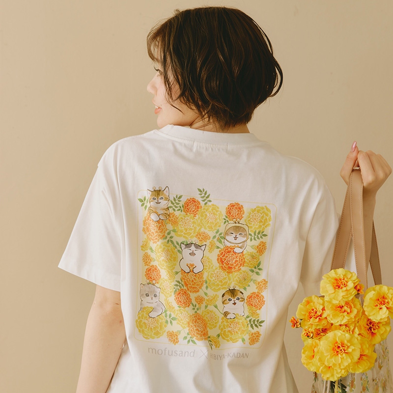 🌸 【預訂】mofusand×日比谷花壇 新品-Tee(白色)
