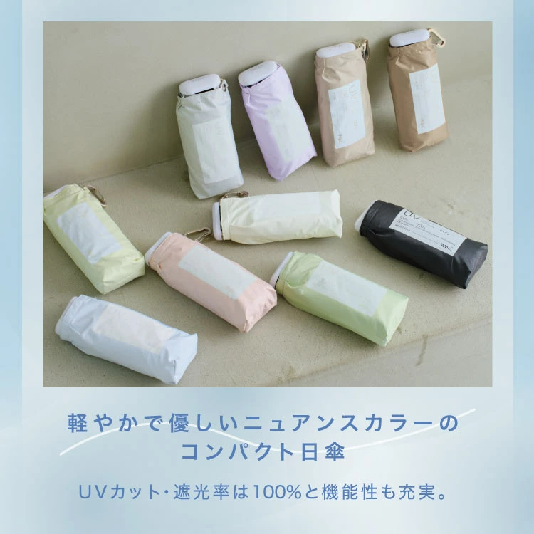 日本 Wpc. 超輕 Tiny 系列  防UV 完全遮光涼感 晴雨兩用縮骨遮