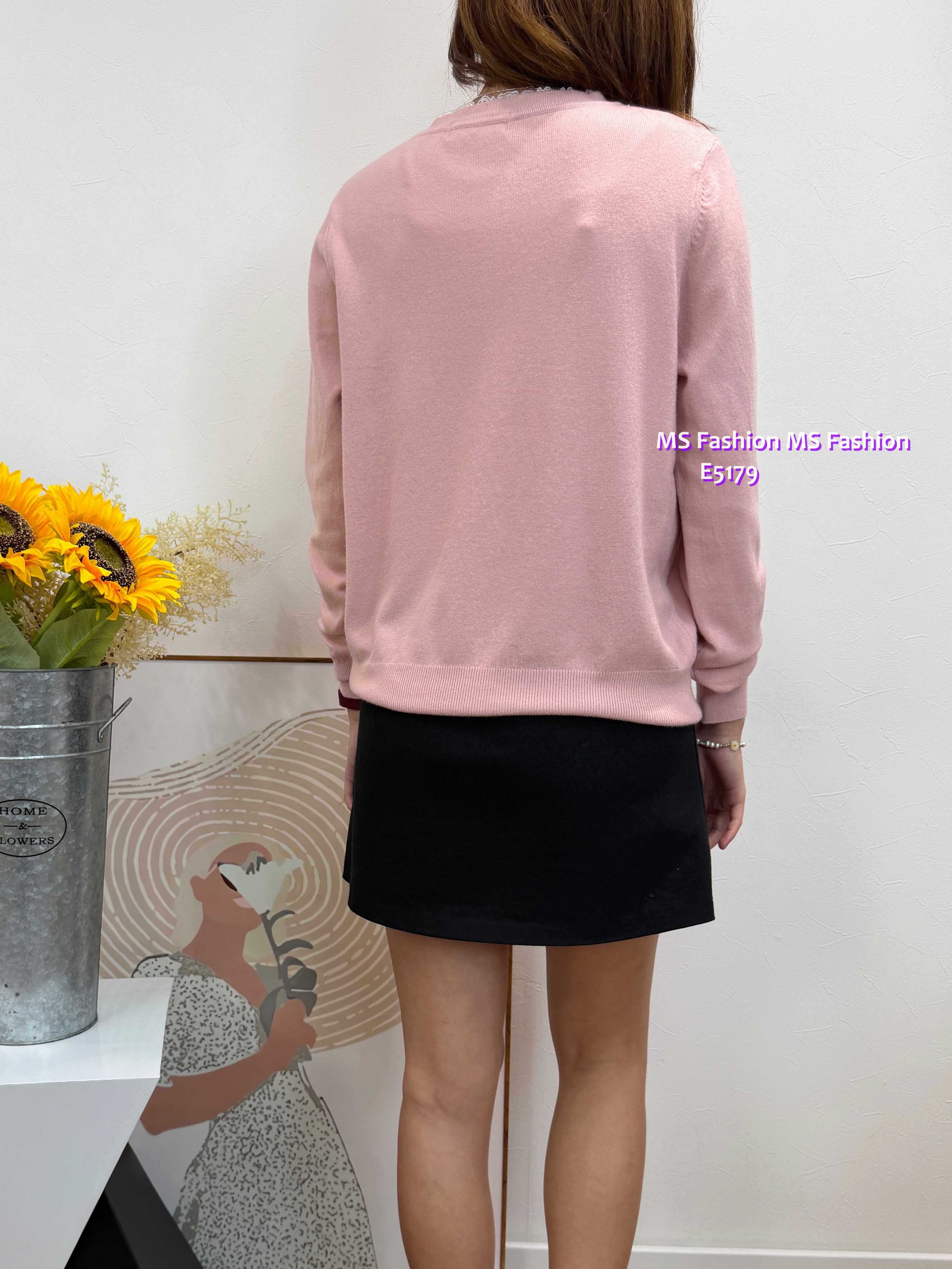 E5179 lace邊針織外套仔