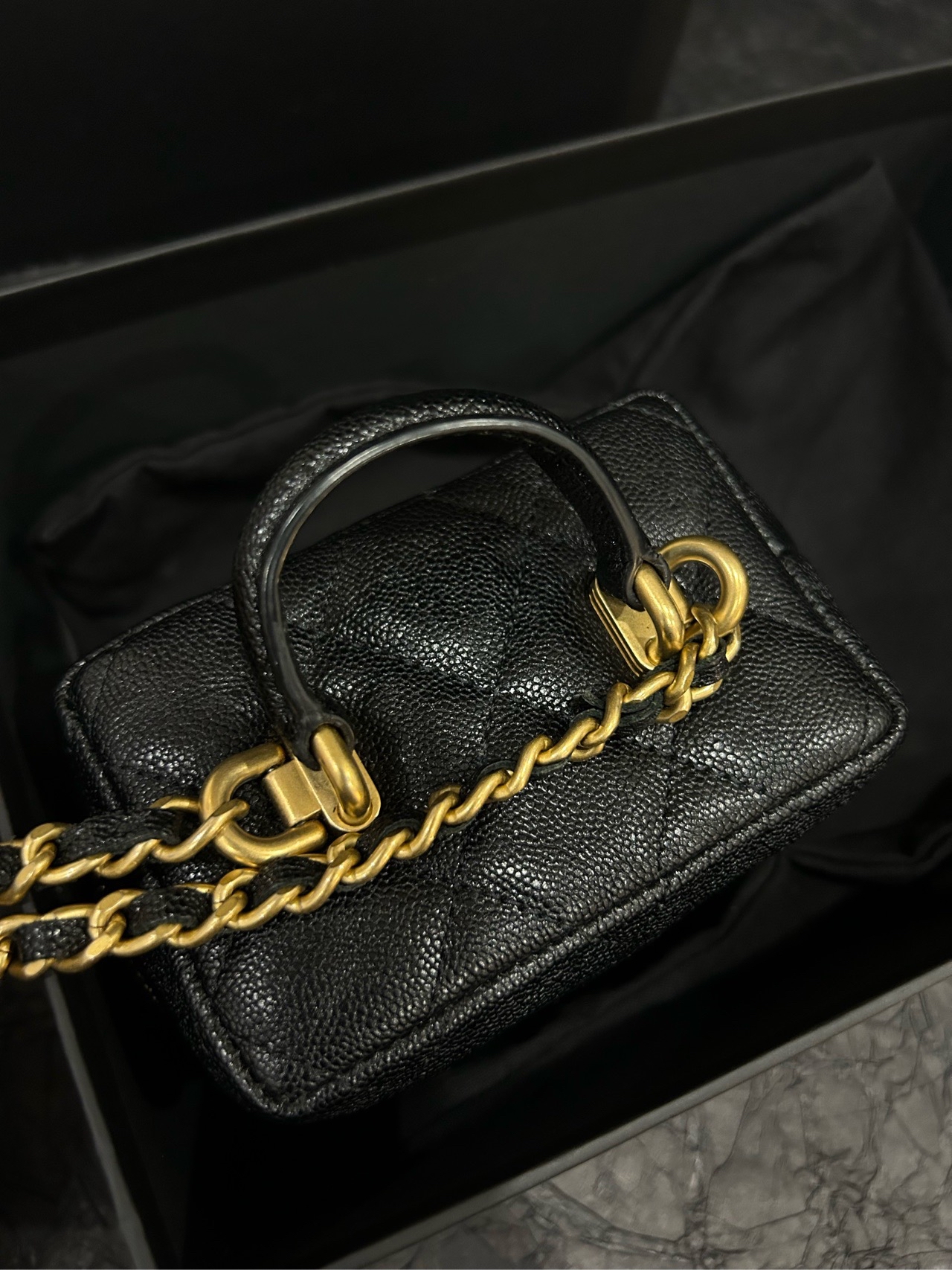 【預訂貨品】Chanel 黑金荔枝 mini小廢包
