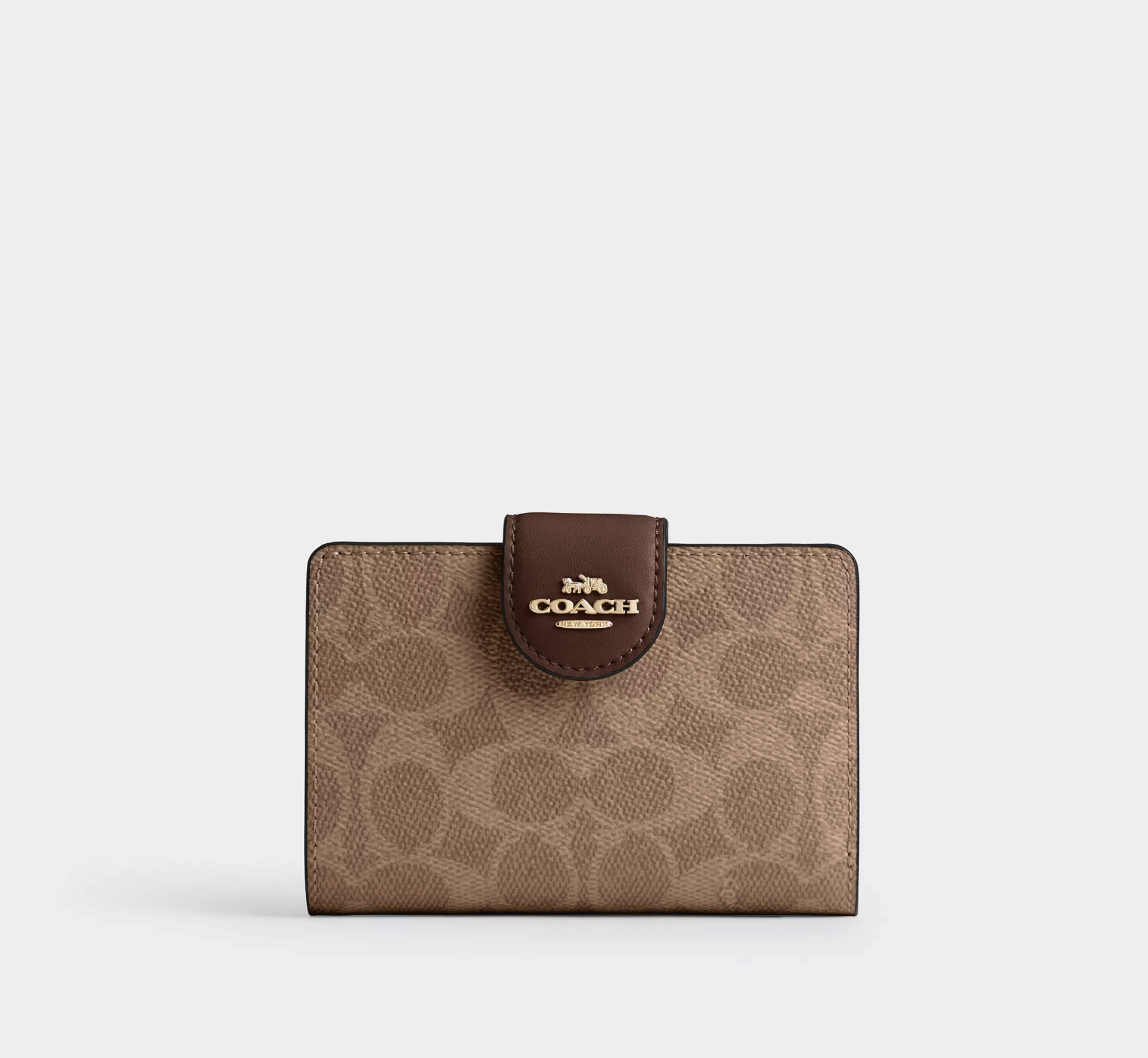 Coach Medium Corner Zip Wallet in Signature Canvas