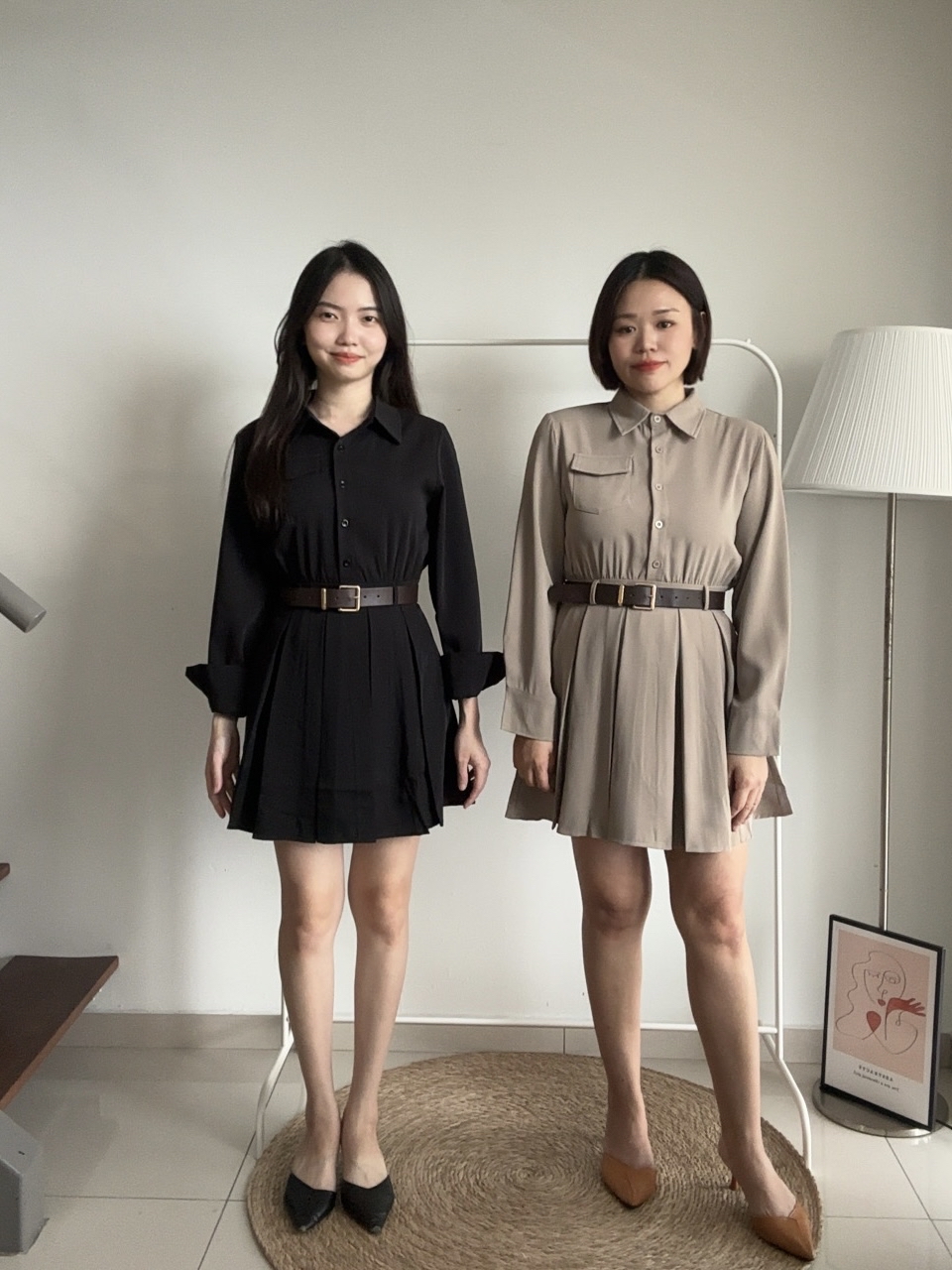 D2349 Long Sleeve Midi Dress - 3 Colors 