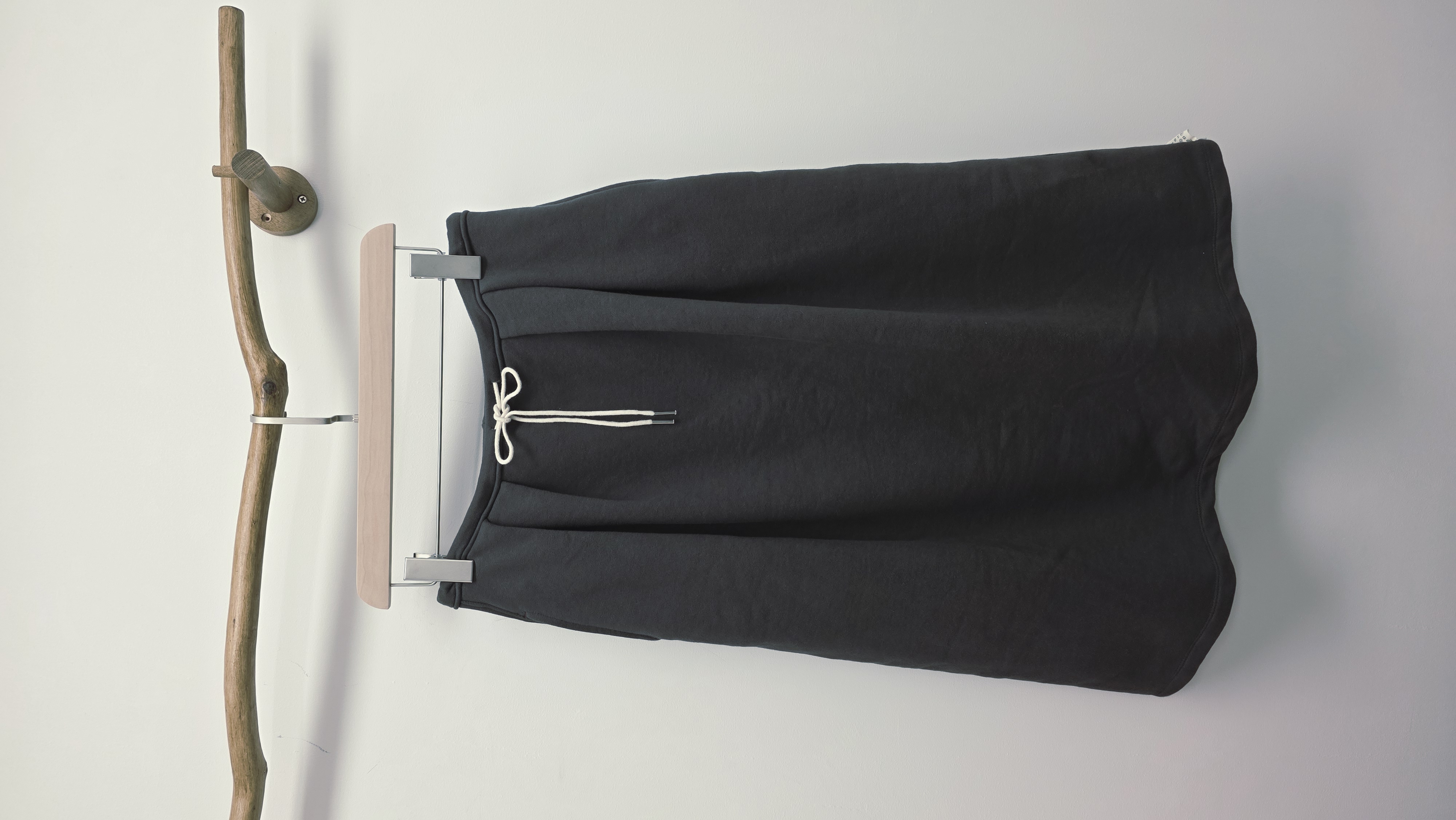 韓國炭灰綁繩棉料中長裙