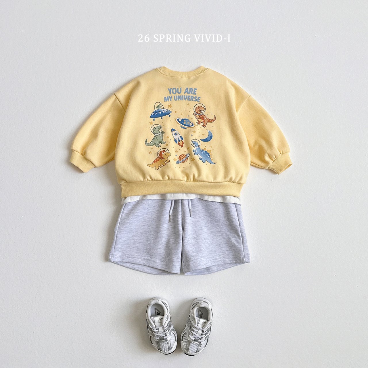 🌸預訂 韓國直送🌸🇰🇷VIVIDI四色太空恐龍前後印花寬鬆衛衣