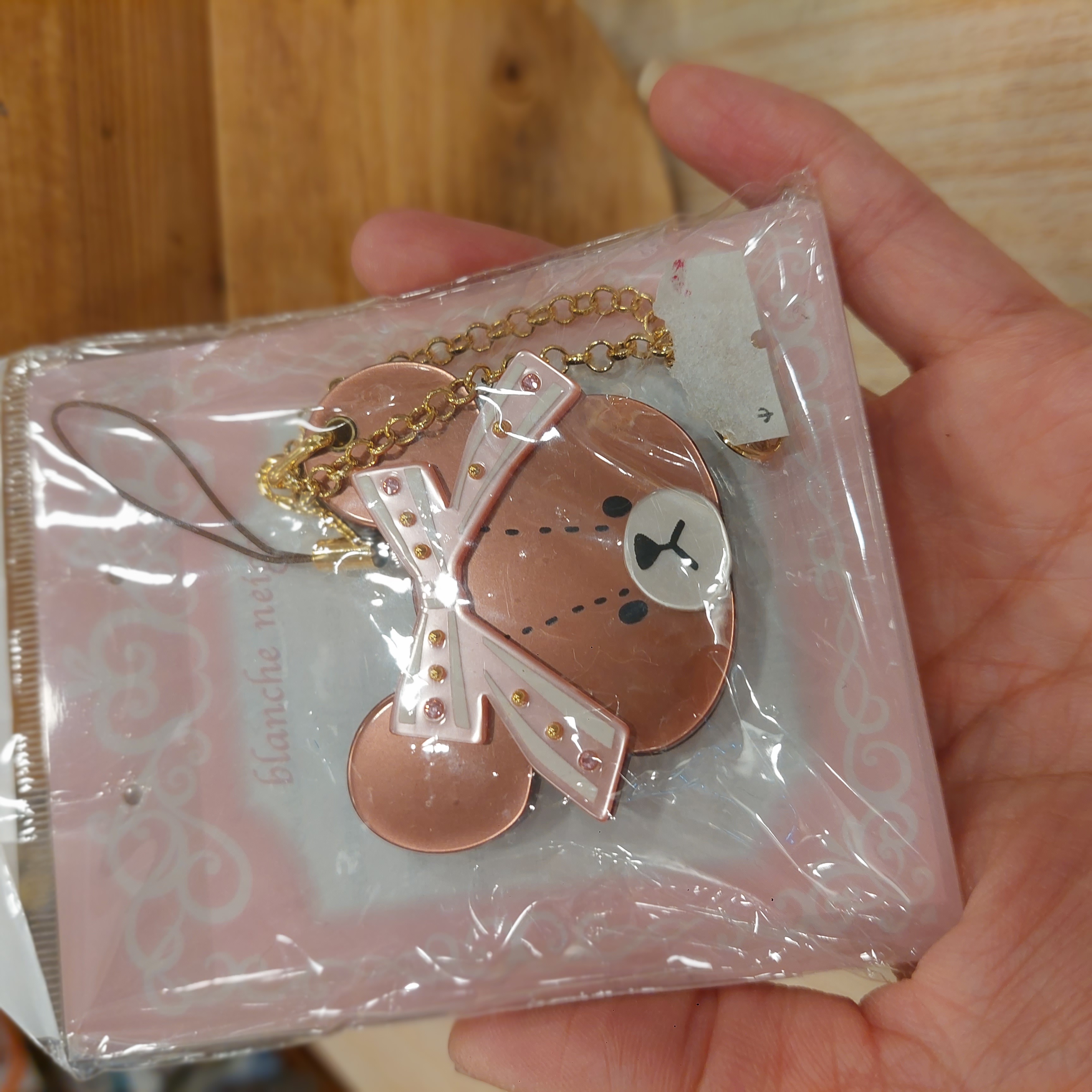 原裝日本 The Bear's School 頭形 小鏡子 掛飾