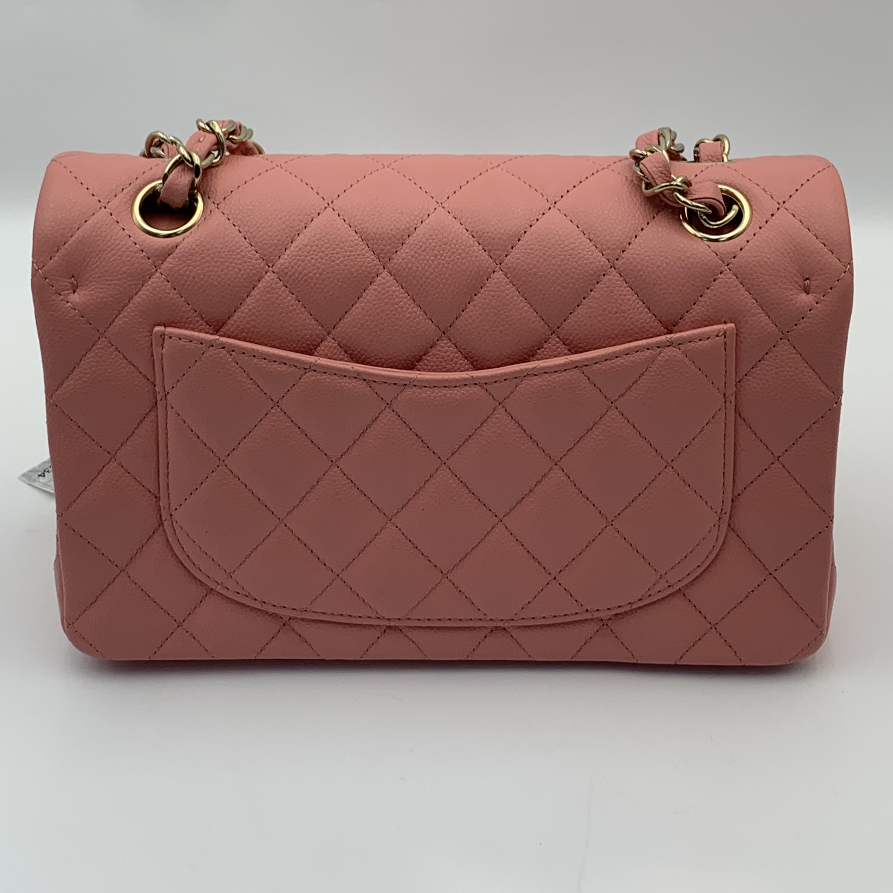 🎀情人節必備禮物✨Chanel CF小號 荔枝紋牛皮珊瑚粉classic handbag