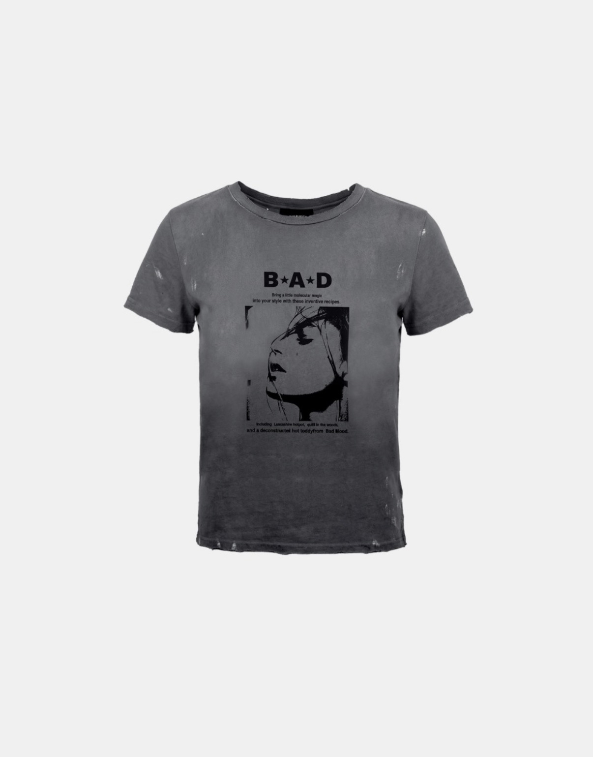 BADBLOOD[w-tee26-144] H.B.B. Short Sleeve T-Shirt – Charcoal