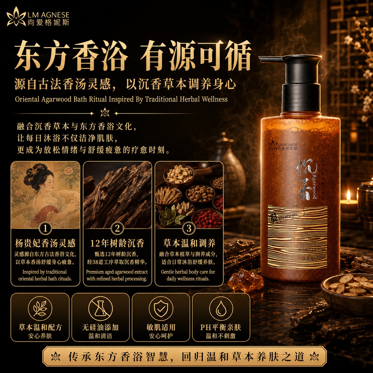 沉香沐浴露 Agarwood Shower Gel 500mL