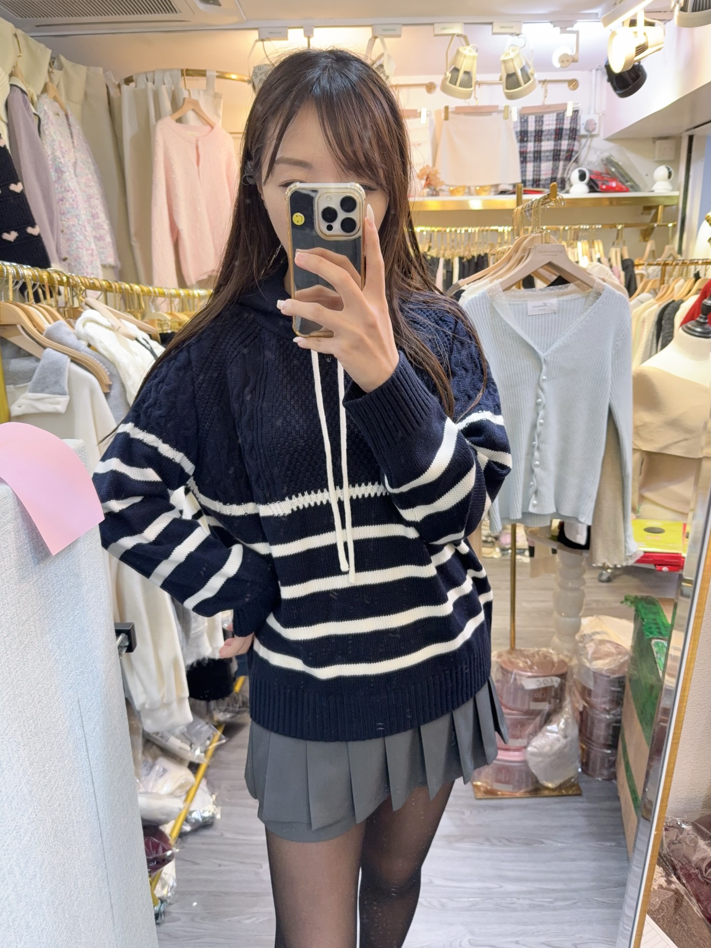 春季線針織麻織紋衛衣款