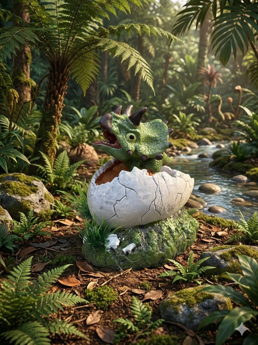 【魚缸變身侏羅紀】氣動恐龍擺設｜會呼吸吐泡泡｜動態造景裝飾 (三角龍/雙脊龍) 