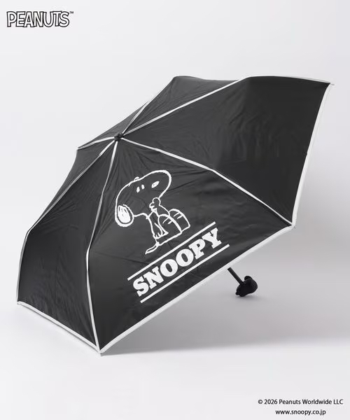 日本LOWRYS FARM聯名 日本🇯🇵限定  Snoopy 史努比 x LOWRYS FARM 聯乘版 黑色SNOOPY遮陽傘 雨傘 縮骨遮（防曬 防UV 遮光擋光）