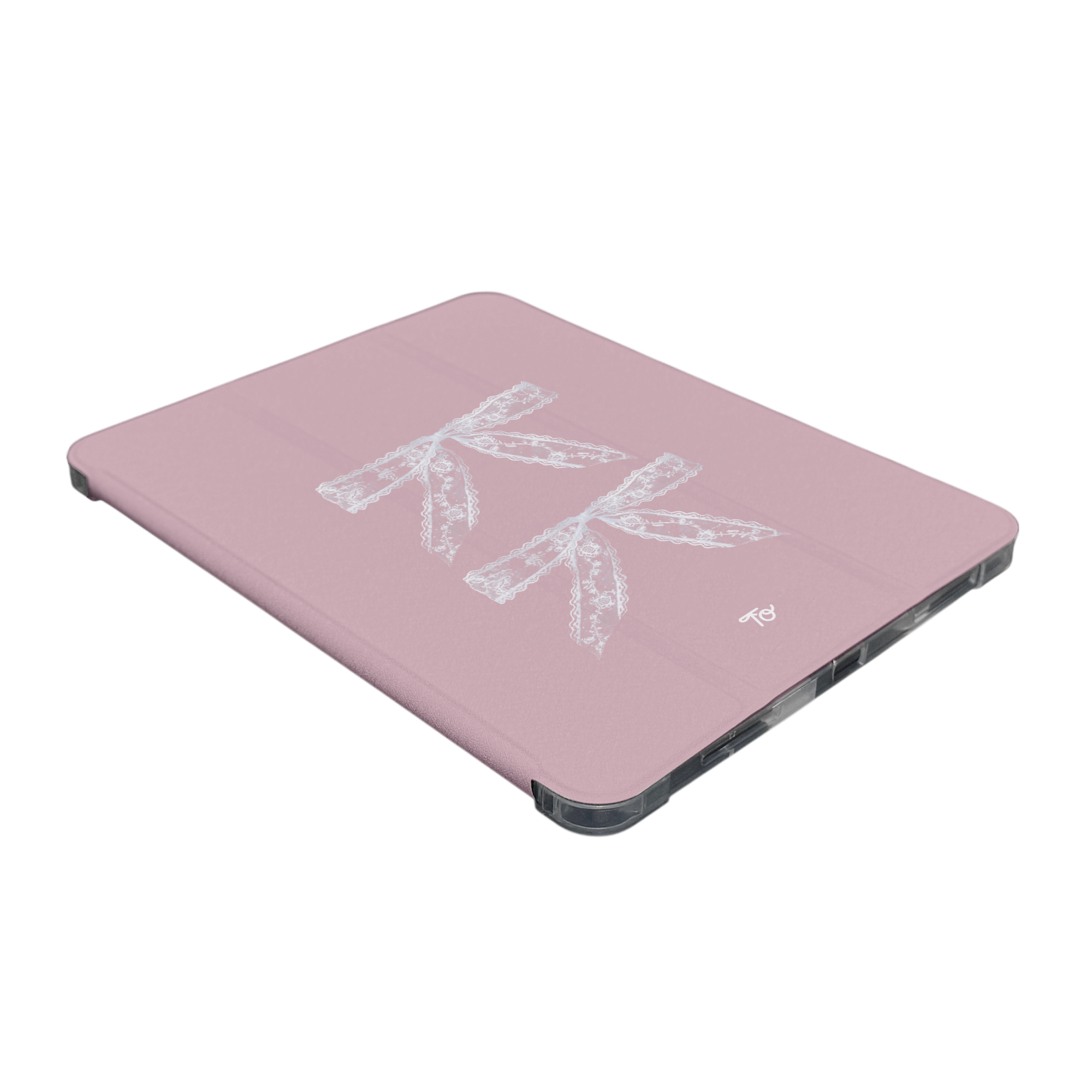 【Ballerina Lace Ribbon】透明磨砂書本式 iPad Case