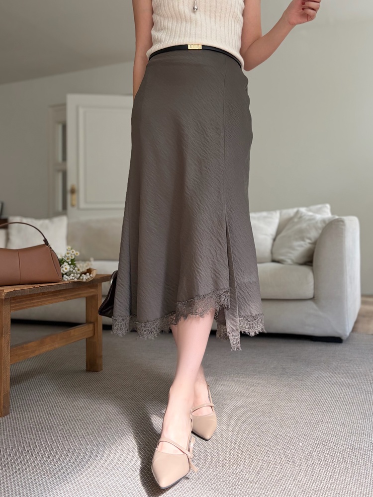 Lacie Asymmetric Skirt (Brown)