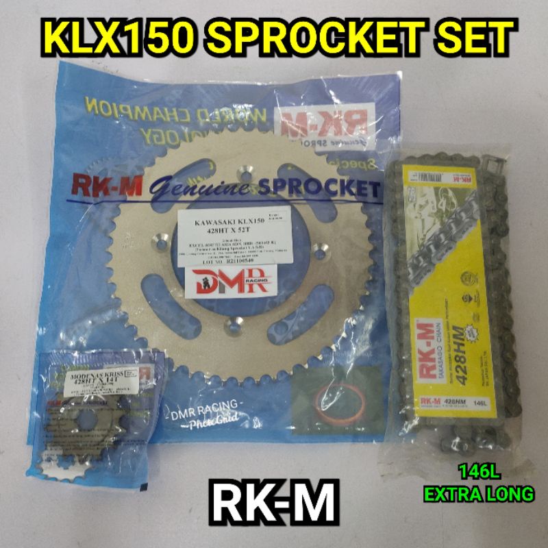 KAWASAKI KLX150 RKM RK-M 428H Chain + Sprocket Set 14T 15T 38T 39T 45T 50T 52T