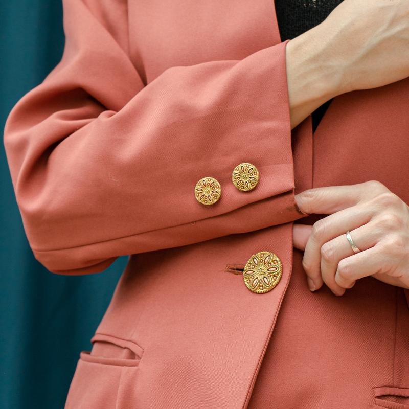 C.a. 1980s Coral One Button Blazer (MT1606-42)