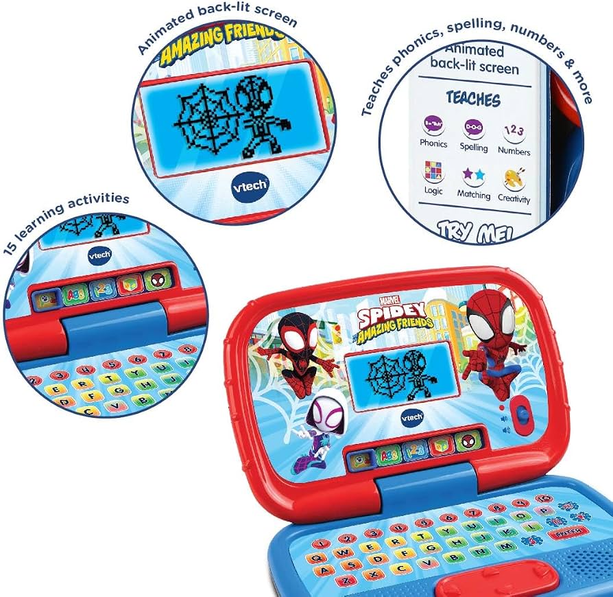 VTech Marvel Spidey Learning Laptop 蜘蛛俠兒童學習電腦 英文拼音字母學習機 香港現貨