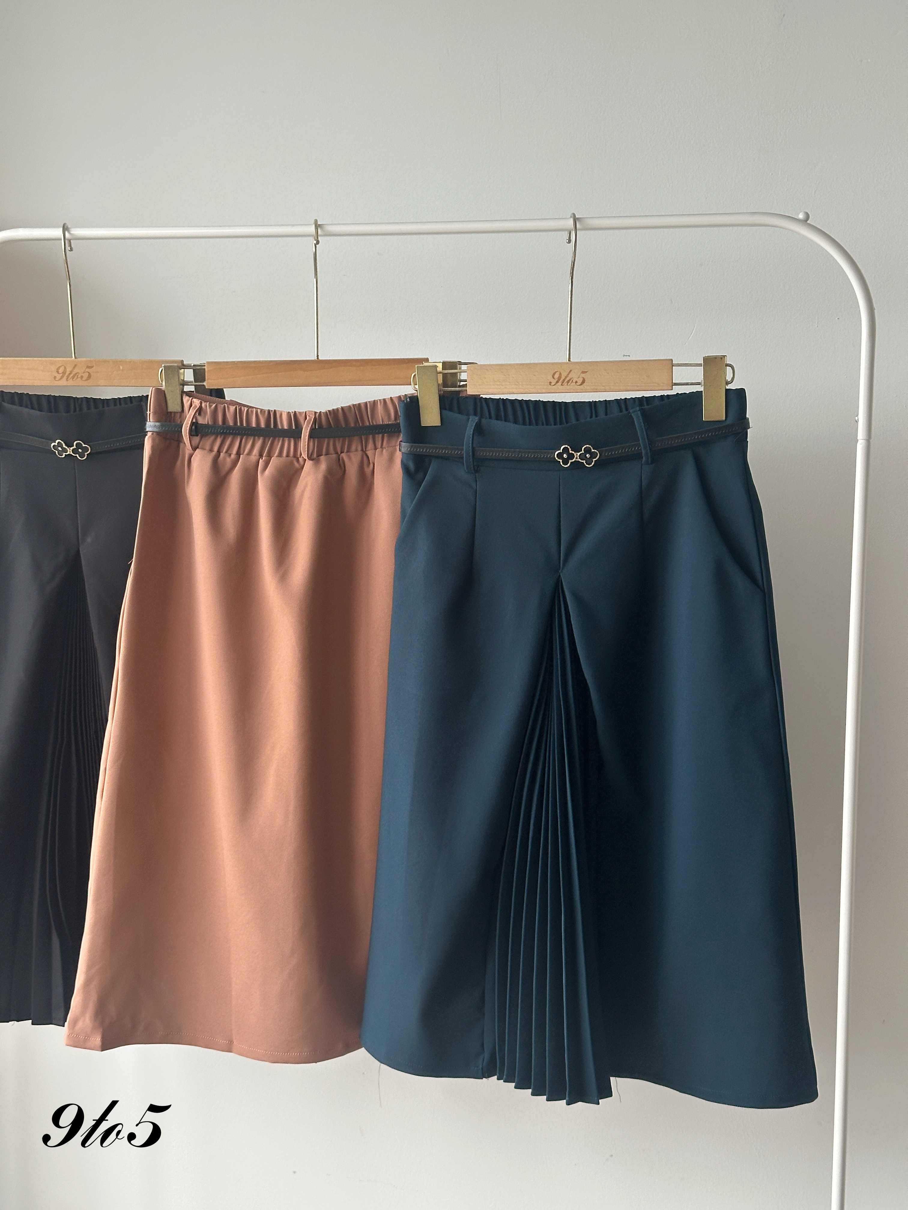 S1851 A Line Mid Skirt - 3 Colors 