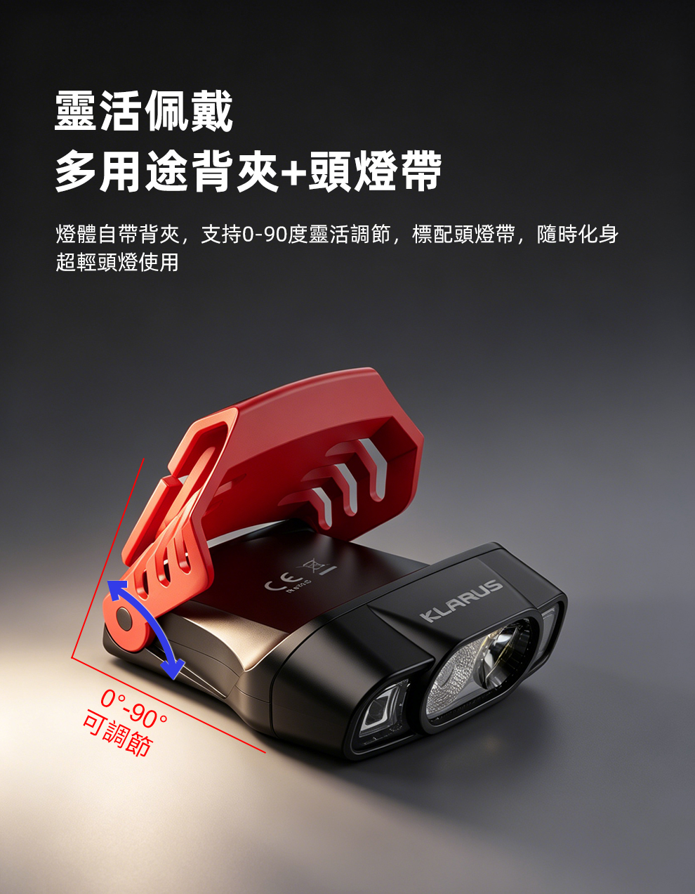 Klarus HC3 PRO 智能感應帽夾燈