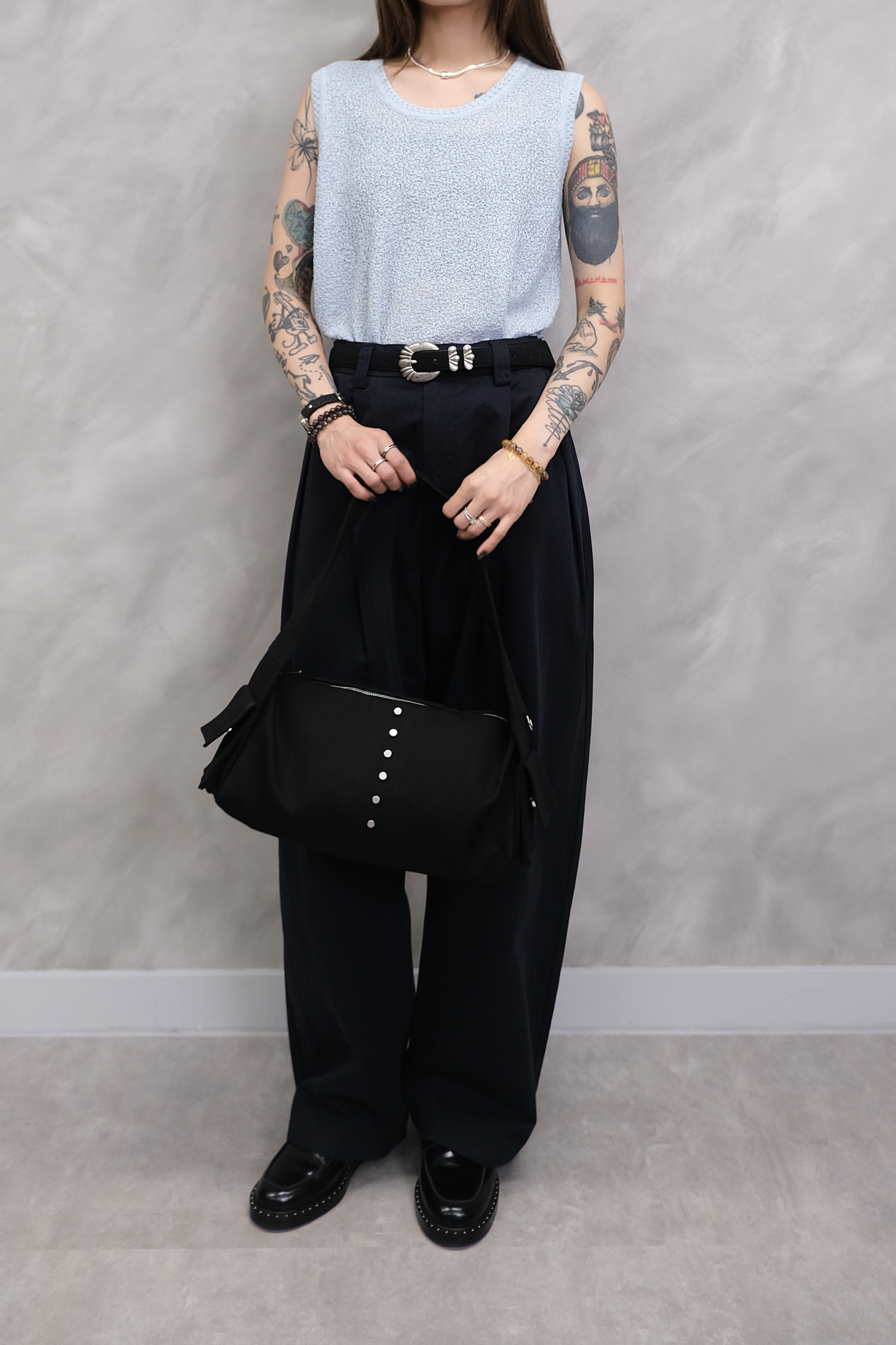 Vintage suede leather belt #be11