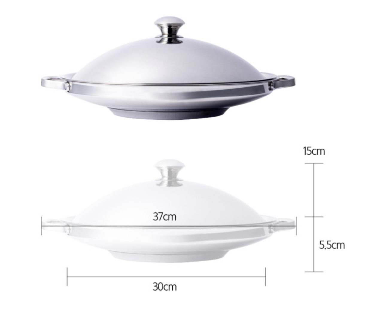 韓國 KUPER Caritas 多用途 不鏽鋼 30cm 淺底燉鍋/煎鍋 