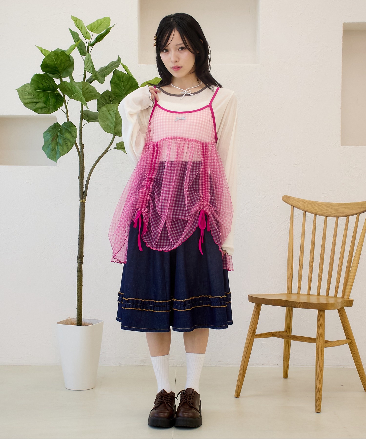 抽繩蝴蝶結吊帶【JOT005】