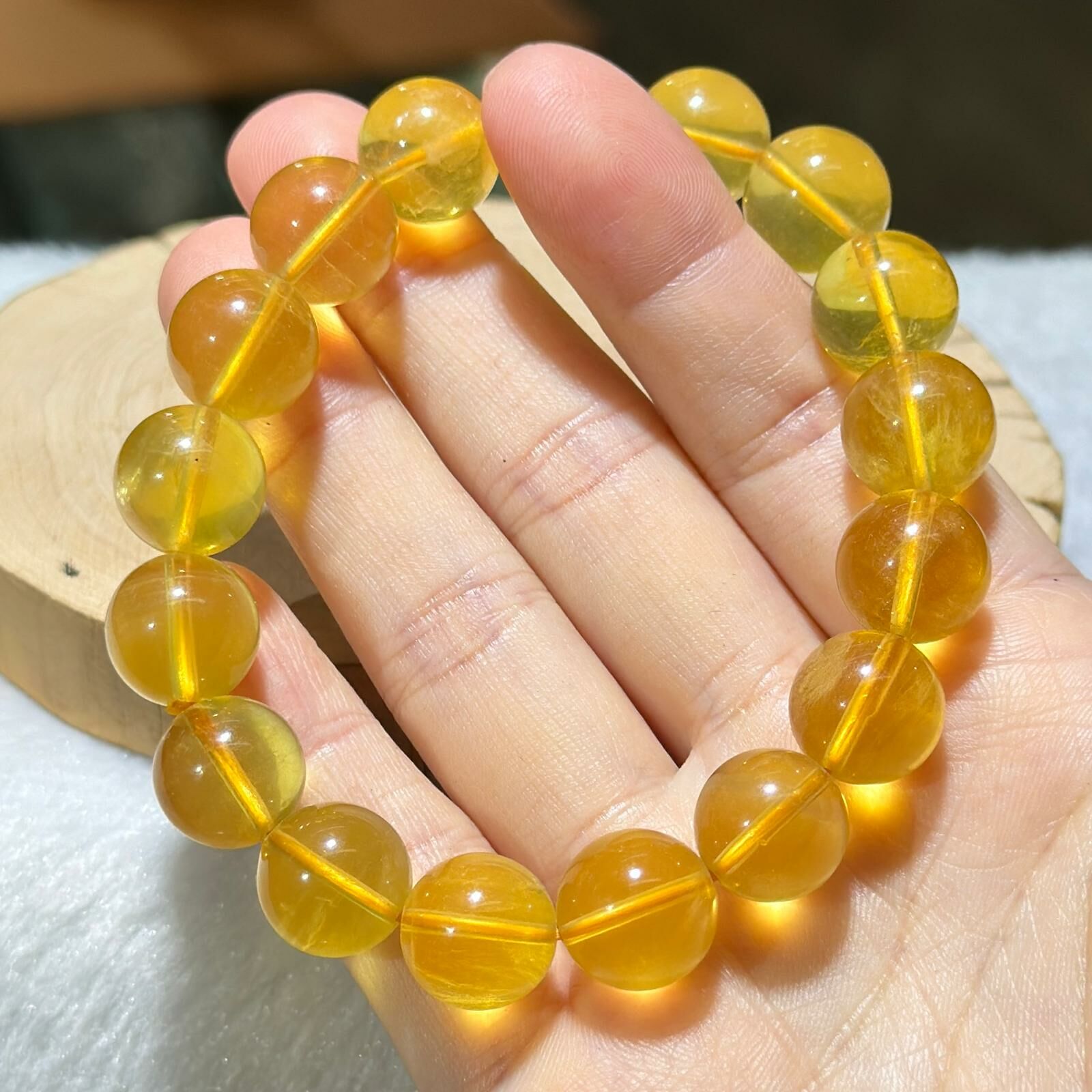 黃螢石手串 11.5 mm +/-