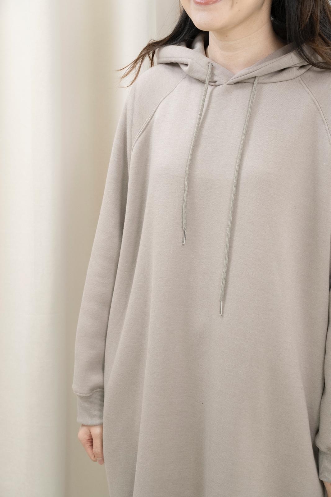 加絨有帽衞衣連身裙（Mocha色）