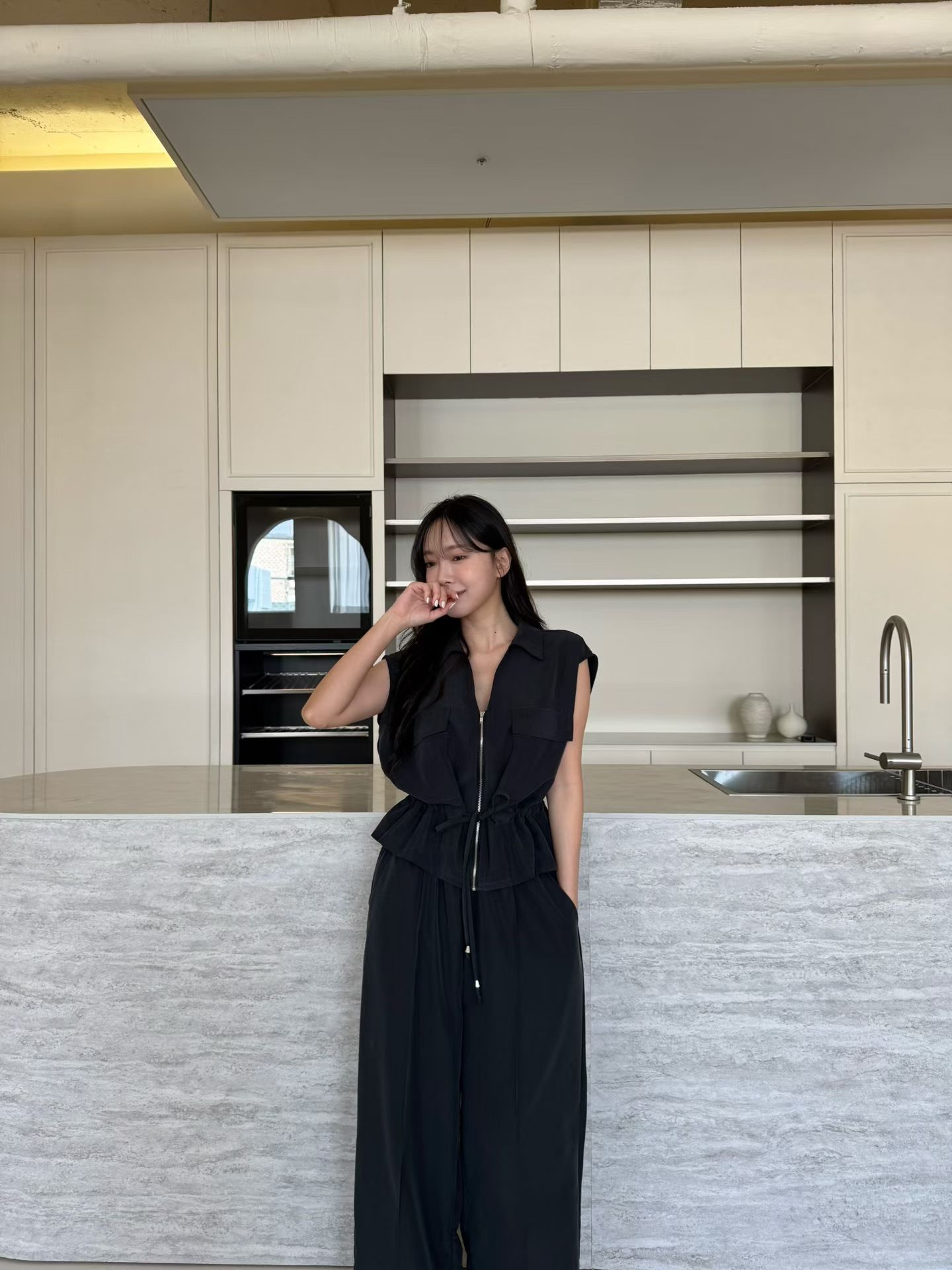 M22 工裝風抽繩拉鍊背心