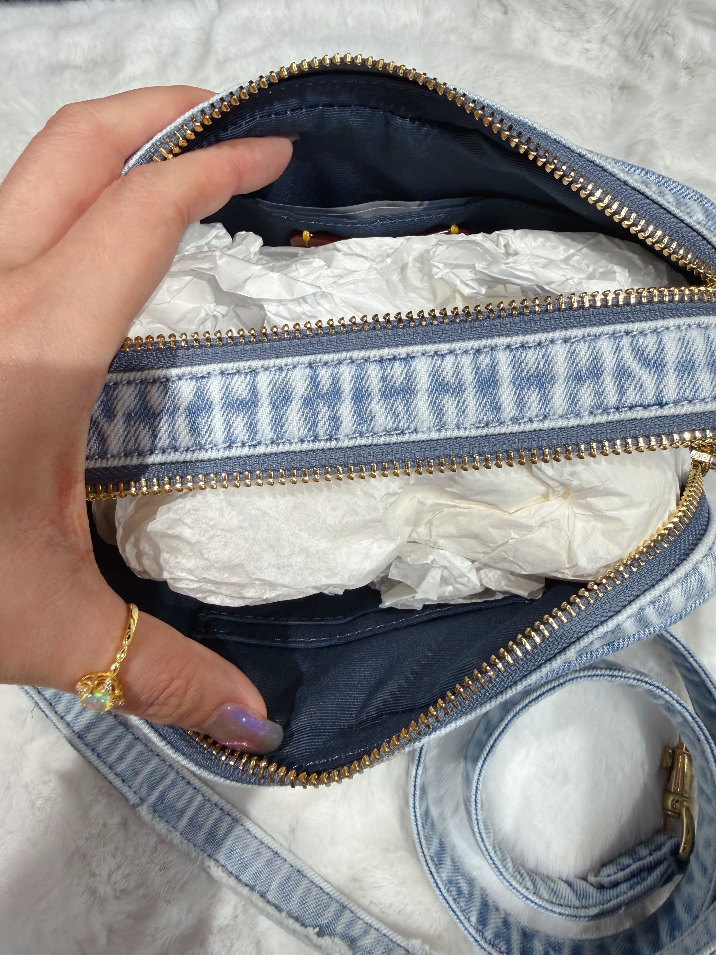 Coach Carey crossbody bag light denim