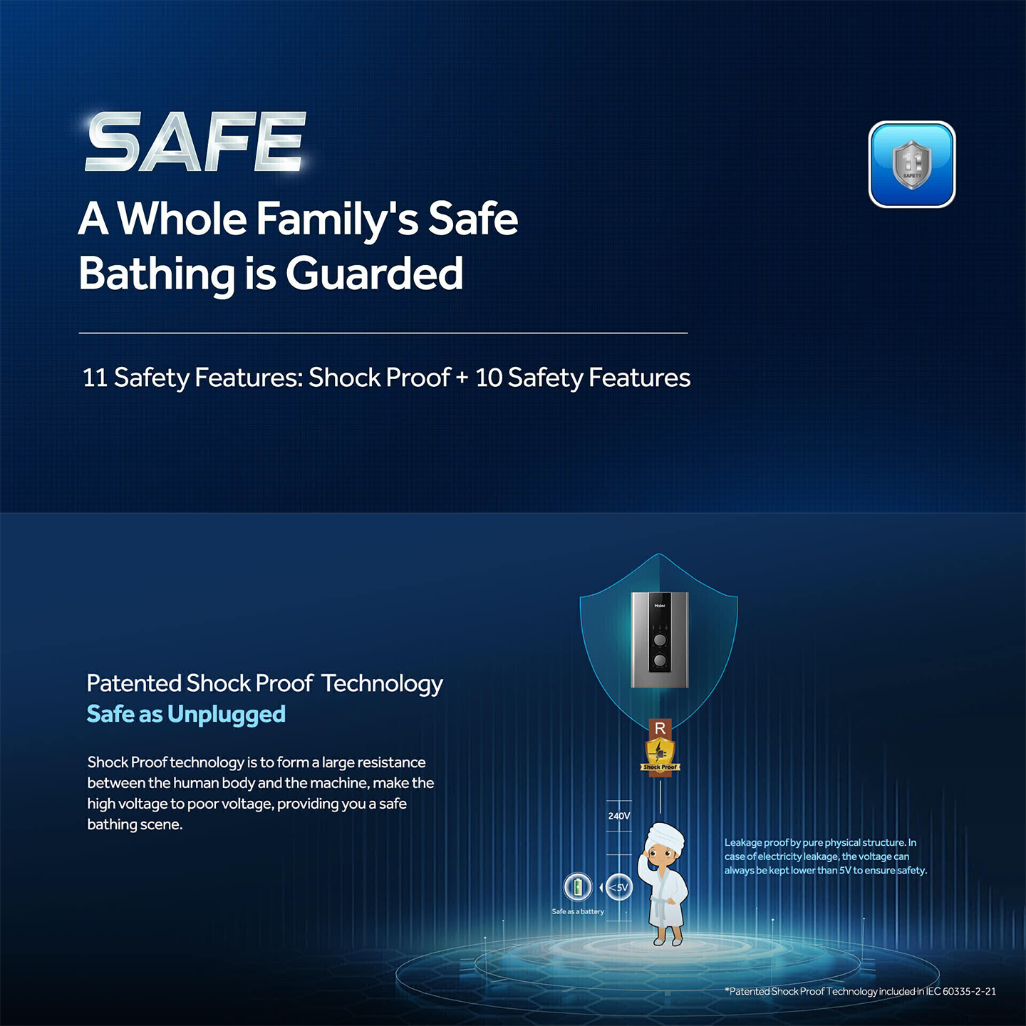 Haier 4.2kW Non-Pump Water Heater Black (EI42E-FP3B)