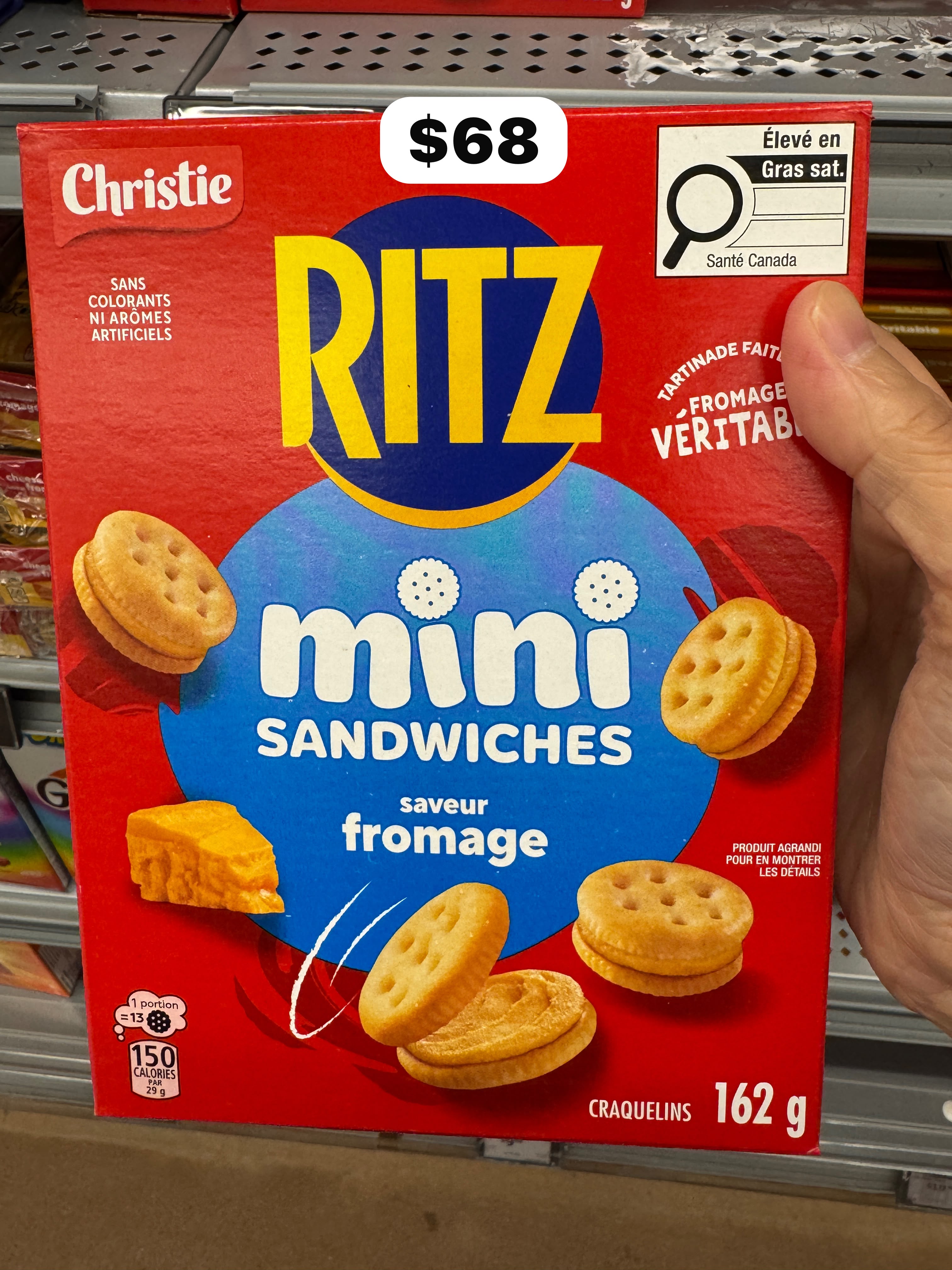 🇨🇦 RITZ Mini Sandwiches Cheese 迷你芝士夾心餅 162g
