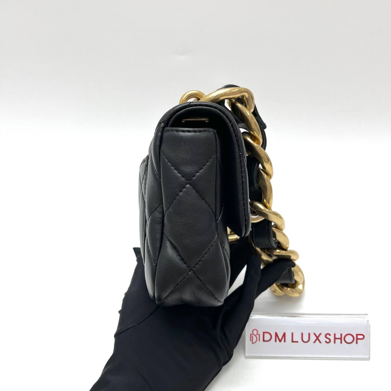 Chanel 22S Black Mini Funky Town Flap Bag (Microchip)