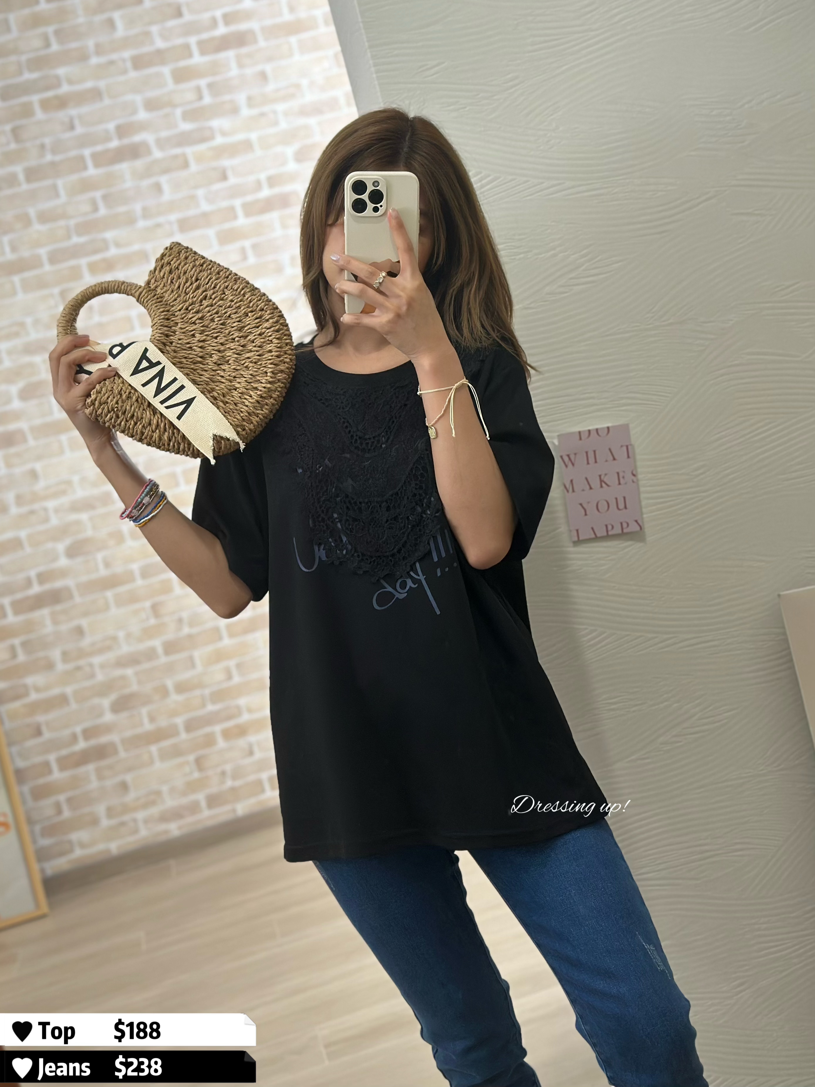  高質靚料｜LACE印字上衣