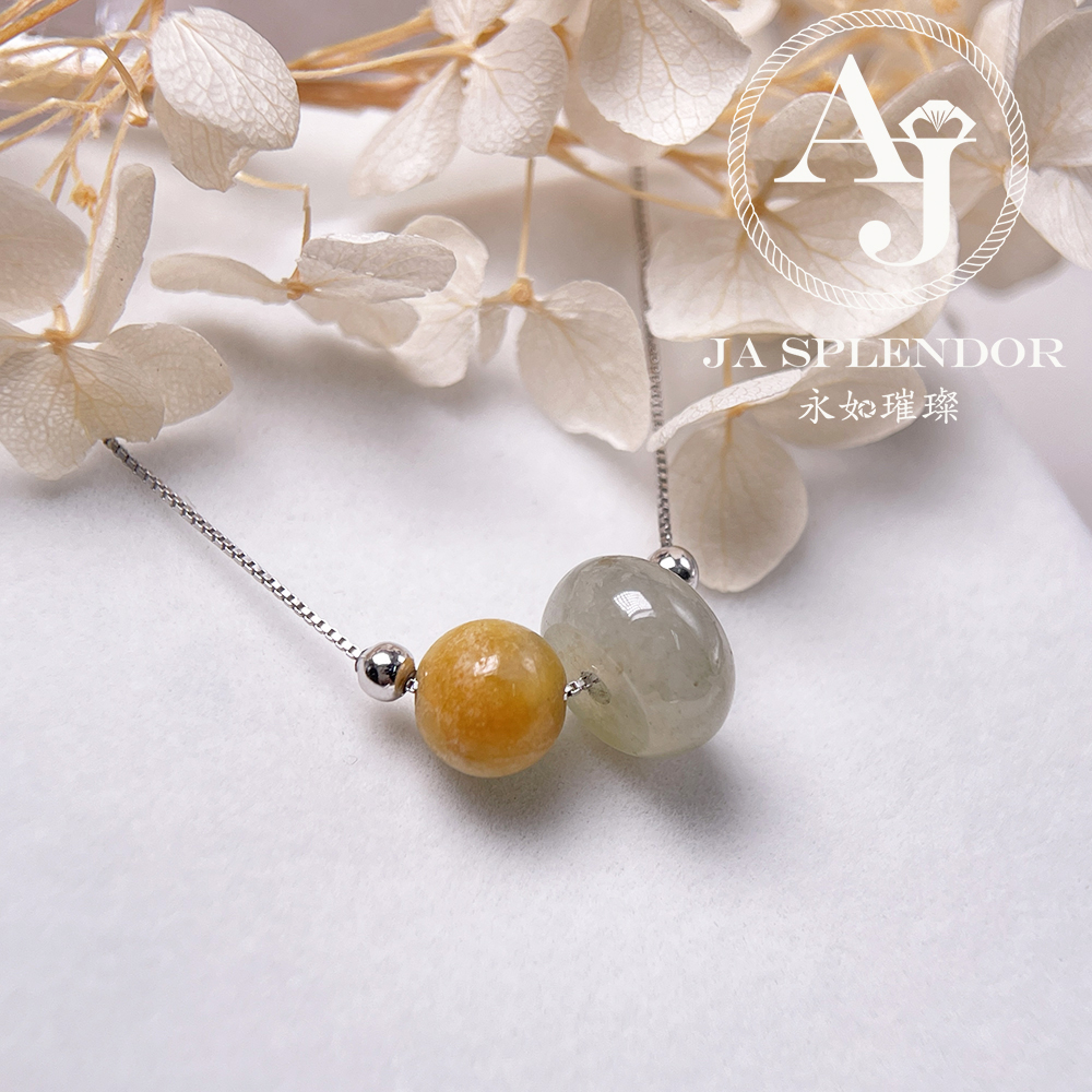 D-04E 天然翡翠A玉 招財幸運純銀項鏈