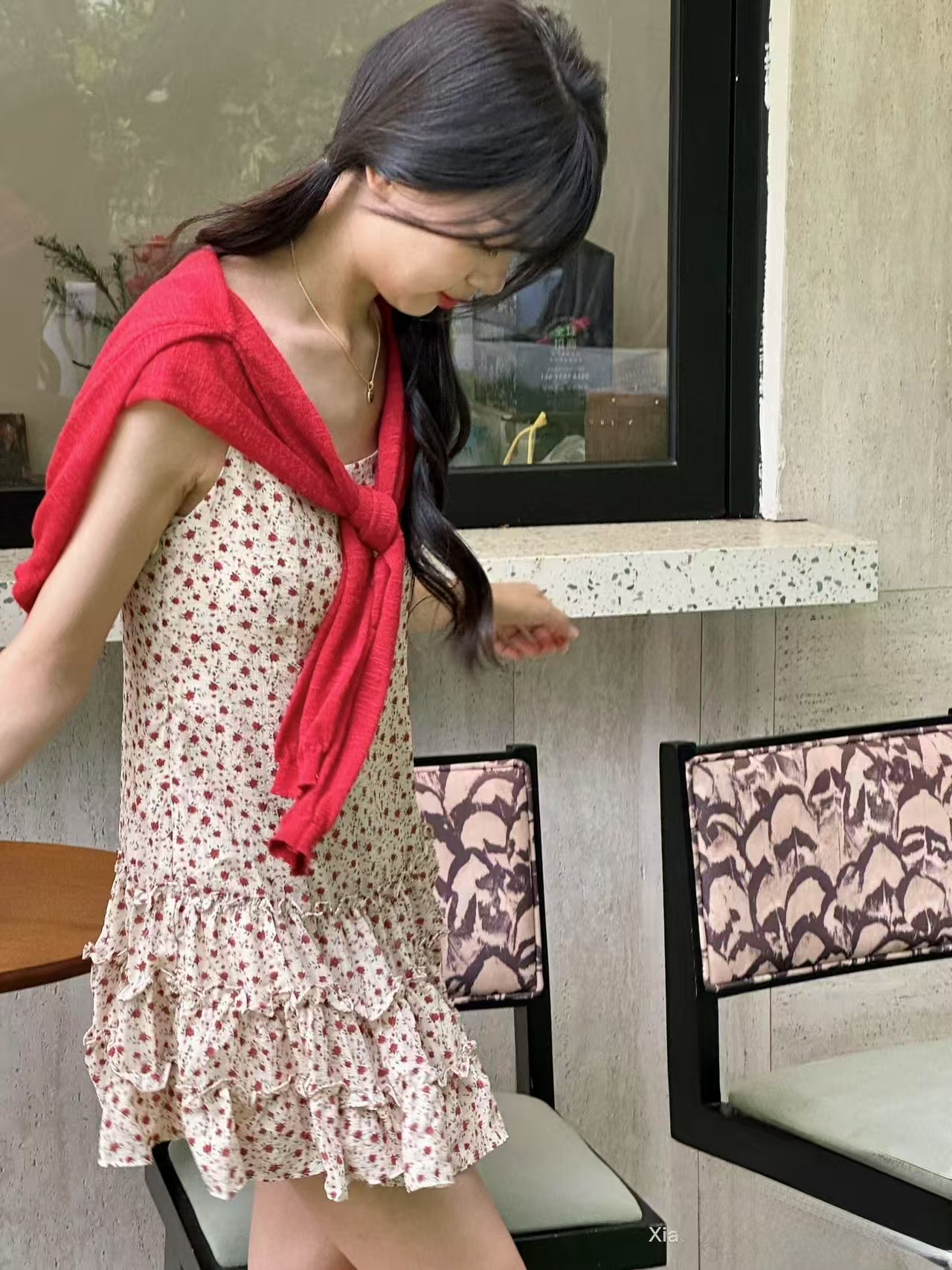 DR382田园风碎花短裙