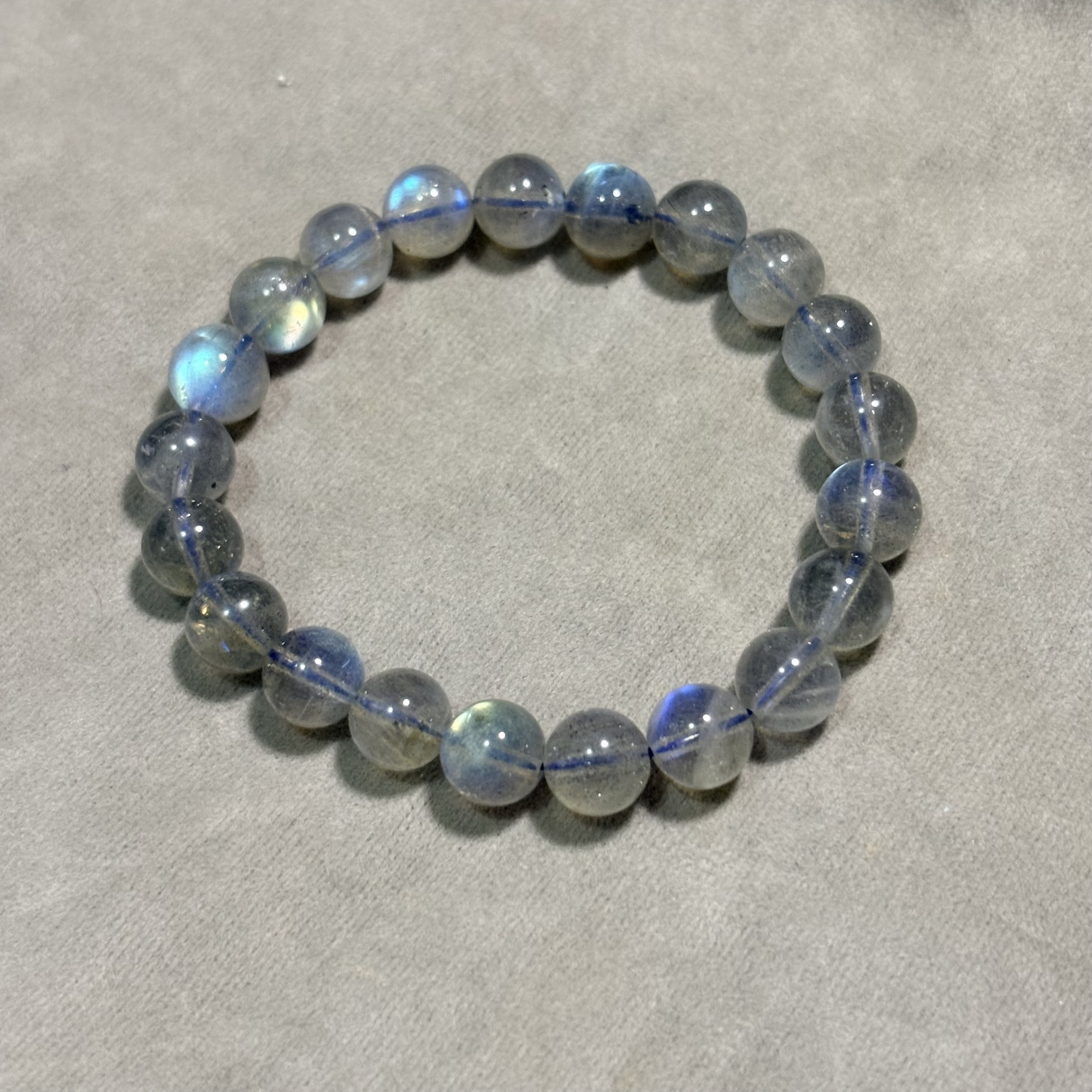 9mm藍彩光拉長石手串No.2648