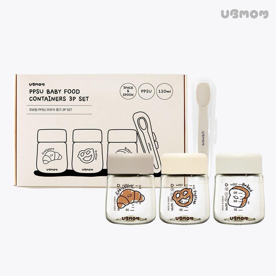 Ubmom PPSU食物容器三件套連長柄匙羹
